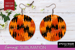 Halloween Round Earrings - Brush Stroke PNG Sublimation Product Image 1