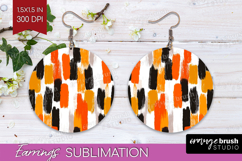 Halloween Round Earrings - Brush Stroke PNG Sublimation Product Image 1