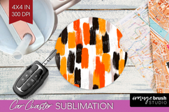 Halloween Car Coaster - Brush Stroke Coaster PNG Sublimation Product Image 1