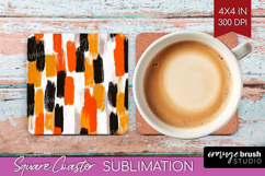Halloween Square Coaster - Brush Stroke Coaster PNG Product Image 1