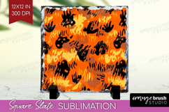 Halloween Slate PNG - Brush Stroke Square Slate Sublimation Product Image 1