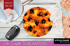 Halloween Car Coaster - Brush Stroke Coaster PNG Sublimation Product Image 1