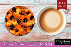 Halloween Round Coaster - Brush Stroke Coaster PNG Product Image 1