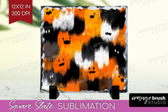 Halloween Slate PNG - Brush Stroke Square Slate Sublimation Product Image 1