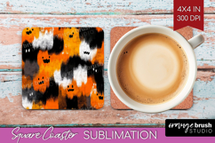 Halloween Square Coaster - Brush Stroke Coaster PNG Product Image 1