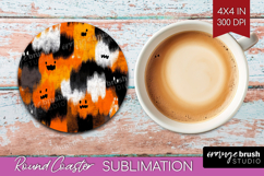 Halloween Round Coaster - Brush Stroke Coaster PNG Product Image 1