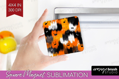 Halloween Magnet Sublimation - Brush Stroke Square Magnet Product Image 1