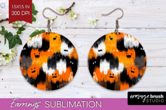 Halloween Round Earrings - Brush Stroke PNG Sublimation Product Image 1