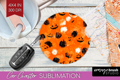 Halloween Car Coaster - Brush Stroke Coaster PNG Sublimation Product Image 1