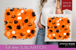 Halloween Tote Bag - Brush Stroke Tote Bag PNG Sublimation Product Image 1