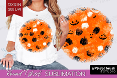 Halloween Round Tshirt Background - Brush Stroke PNG Product Image 1