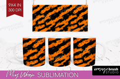 Halloween Mug Wrap - Brush Stroke Mug PNG Sublimation Product Image 1