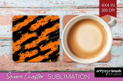 Halloween Square Coaster - Brush Stroke Coaster PNG Product Image 1