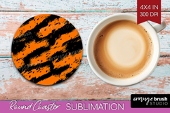 Halloween Round Coaster - Brush Stroke Coaster PNG Product Image 1