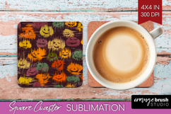 Halloween Square Coaster - Brush Stroke Coaster PNG Product Image 1