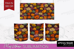 Halloween Mug Wrap - Brush Stroke Mug PNG Sublimation Product Image 1