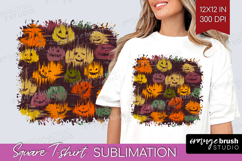 Halloween Square Tshirt Background - Brush Stroke PNG Product Image 1