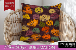 Halloween Pillow Sublimation - Brush Stroke Pillow Cover PNG Product Image 1