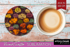 Halloween Round Coaster - Brush Stroke Coaster PNG Product Image 1