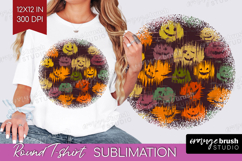 Halloween Round Tshirt Background - Brush Stroke PNG Product Image 1