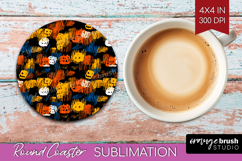 Halloween Round Coaster - Brush Stroke Coaster PNG Product Image 1