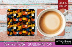Halloween Square Coaster - Brush Stroke Coaster PNG Product Image 1