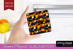 Halloween Magnet Sublimation - Brush Stroke Square Magnet Product Image 1