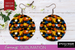 Halloween Round Earrings - Brush Stroke PNG Sublimation Product Image 1