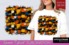 Halloween Square Tshirt Background - Brush Stroke PNG Product Image 1
