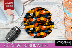 Halloween Car Coaster - Brush Stroke Coaster PNG Sublimation Product Image 1