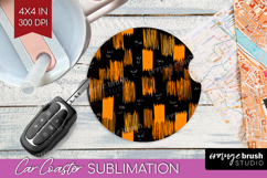 Halloween Car Coaster - Brush Stroke Coaster PNG Sublimation Product Image 1