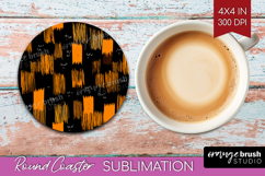 Halloween Round Coaster - Brush Stroke Coaster PNG Product Image 1