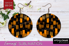 Halloween Round Earrings - Brush Stroke PNG Sublimation Product Image 1