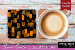 Halloween Square Coaster - Brush Stroke Coaster PNG Product Image 1