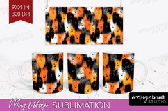 Halloween Mug Wrap - Brush Stroke Mug PNG Sublimation Product Image 1