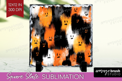 Halloween Slate PNG - Brush Stroke Square Slate Sublimation Product Image 1