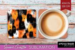 Halloween Square Coaster - Brush Stroke Coaster PNG Product Image 1