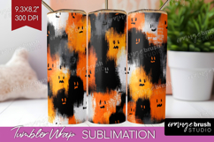 Halloween Tumbler Wrap - Brush Stroke Tumbler PNG Product Image 1