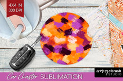 Halloween Car Coaster - Brush Stroke Coaster PNG Sublimation Product Image 1