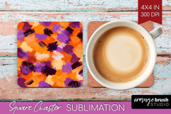 Halloween Square Coaster - Brush Stroke Coaster PNG Product Image 1