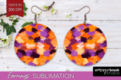 Halloween Round Earrings - Brush Stroke PNG Sublimation Product Image 1