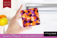 Halloween Magnet Sublimation - Brush Stroke Square Magnet Product Image 1