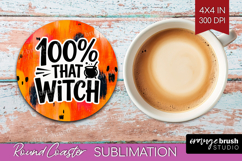 Halloween Quote Round Coaster - Sarcastic Coaster PNG Product Image 1