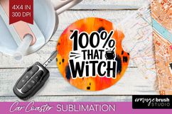 Halloween Quote Car Coaster - Sarcastic Coaster PNG Product Image 1