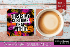 Halloween Quote Square Coaster - Sarcastic Coaster PNG Product Image 1