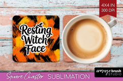 Halloween Quote Square Coaster - Sarcastic Coaster PNG Product Image 1