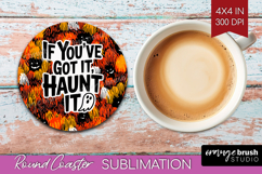 Halloween Quote Round Coaster - Sarcastic Coaster PNG Product Image 1