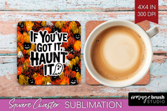 Halloween Quote Square Coaster - Sarcastic Coaster PNG Product Image 1