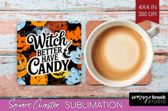 Halloween Quote Square Coaster - Sarcastic Coaster PNG Product Image 1