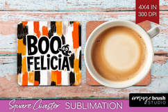 Halloween Quote Square Coaster - Sarcastic Coaster PNG Product Image 1